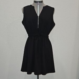 Maurices Black Zip-Front Mini Dress